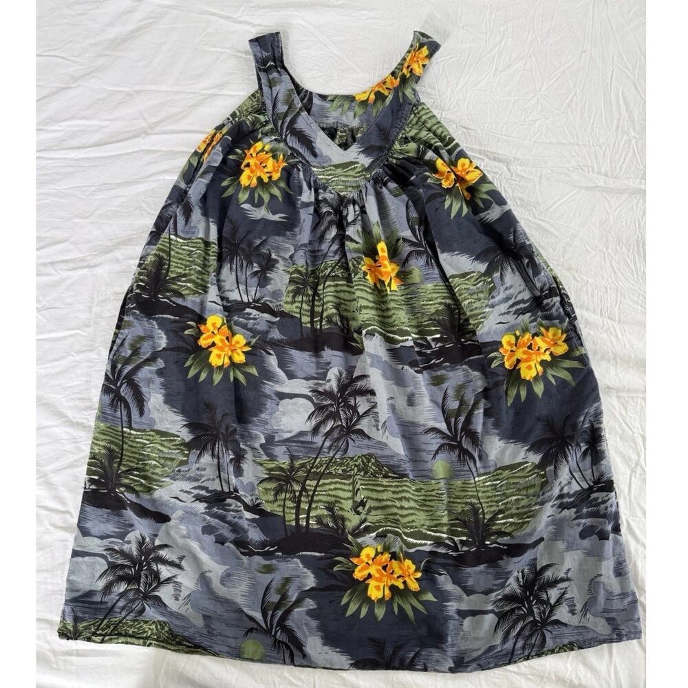 Jackpot One Size Tropical Floral Cotton Sundress Cover Up Beachy Boho